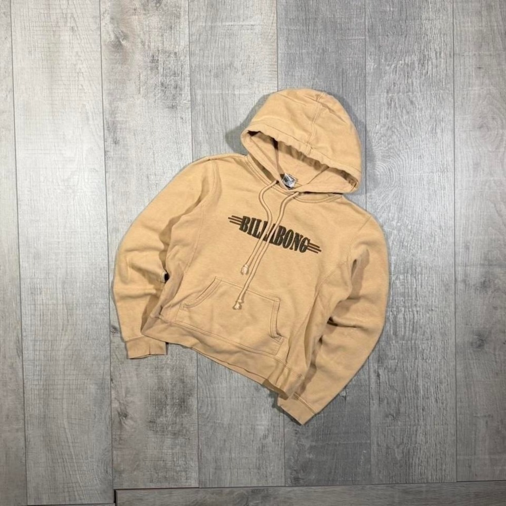 2000s emo grunge surfwear billabong tan and brown cropped hoodie